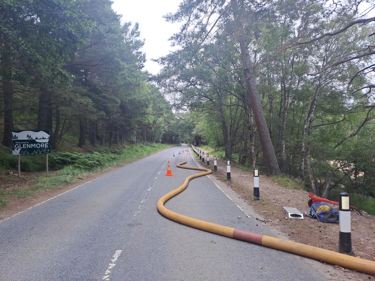 High volume pump drawing water from Loch Morlich
