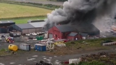 Fire crews battle blaze at Aberdeenshire industrial estate as residents urged to shut doors