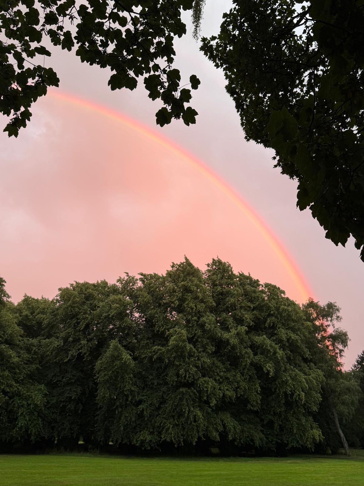 Rare pink rainbow spotted in the skies above Glasgow