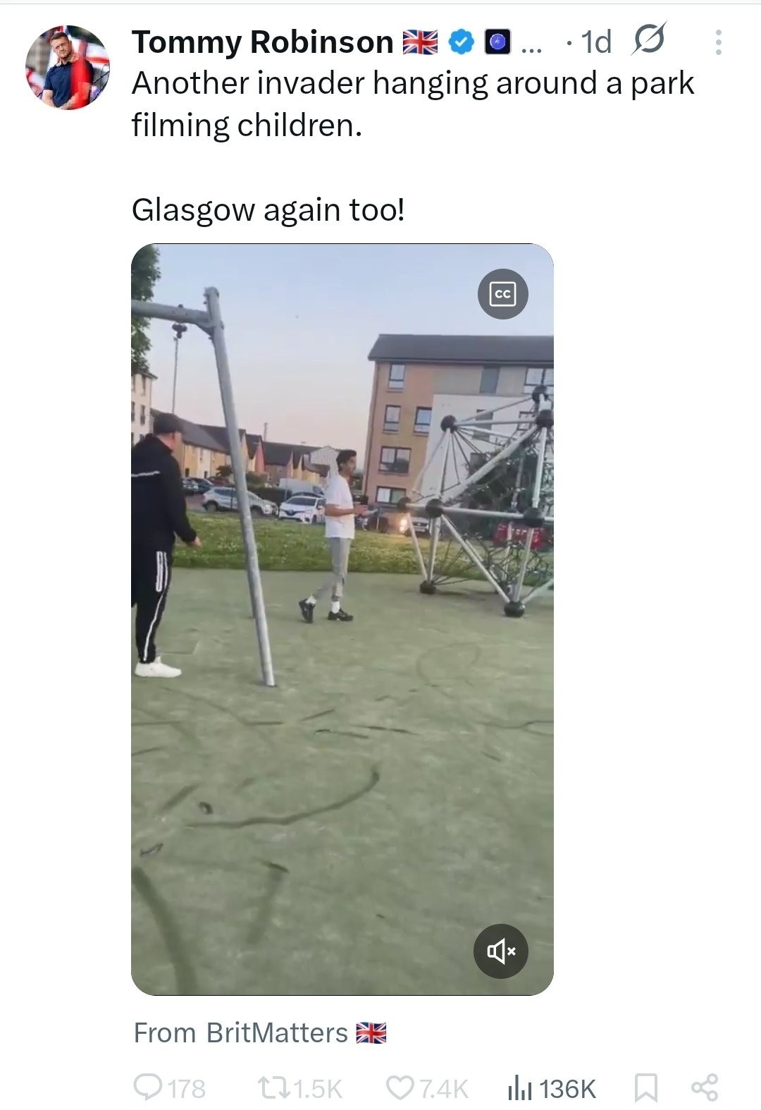 Tommy Robinson initially posted this about Mr Beg