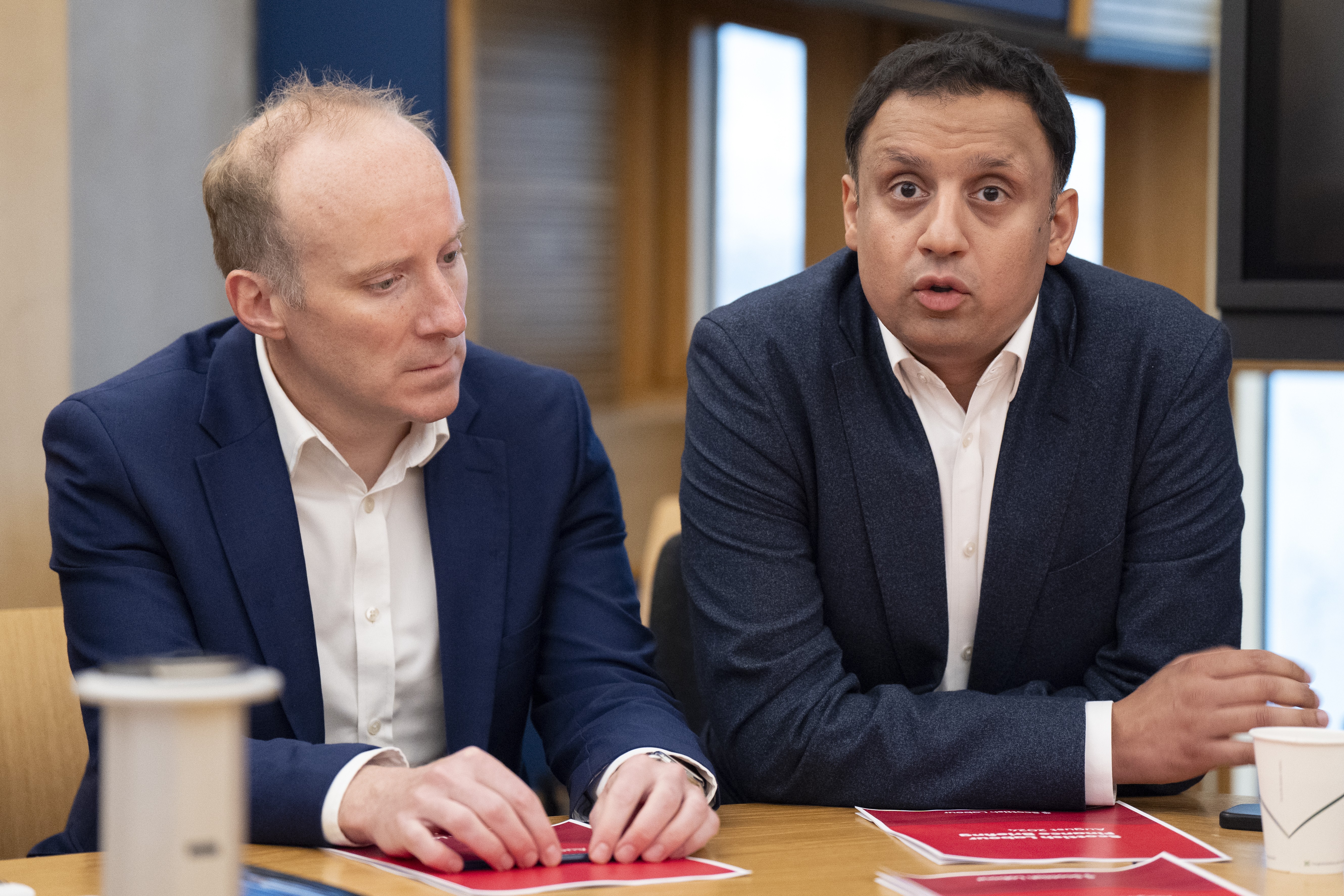 Michael Marra with former party leader Anas Sarwar