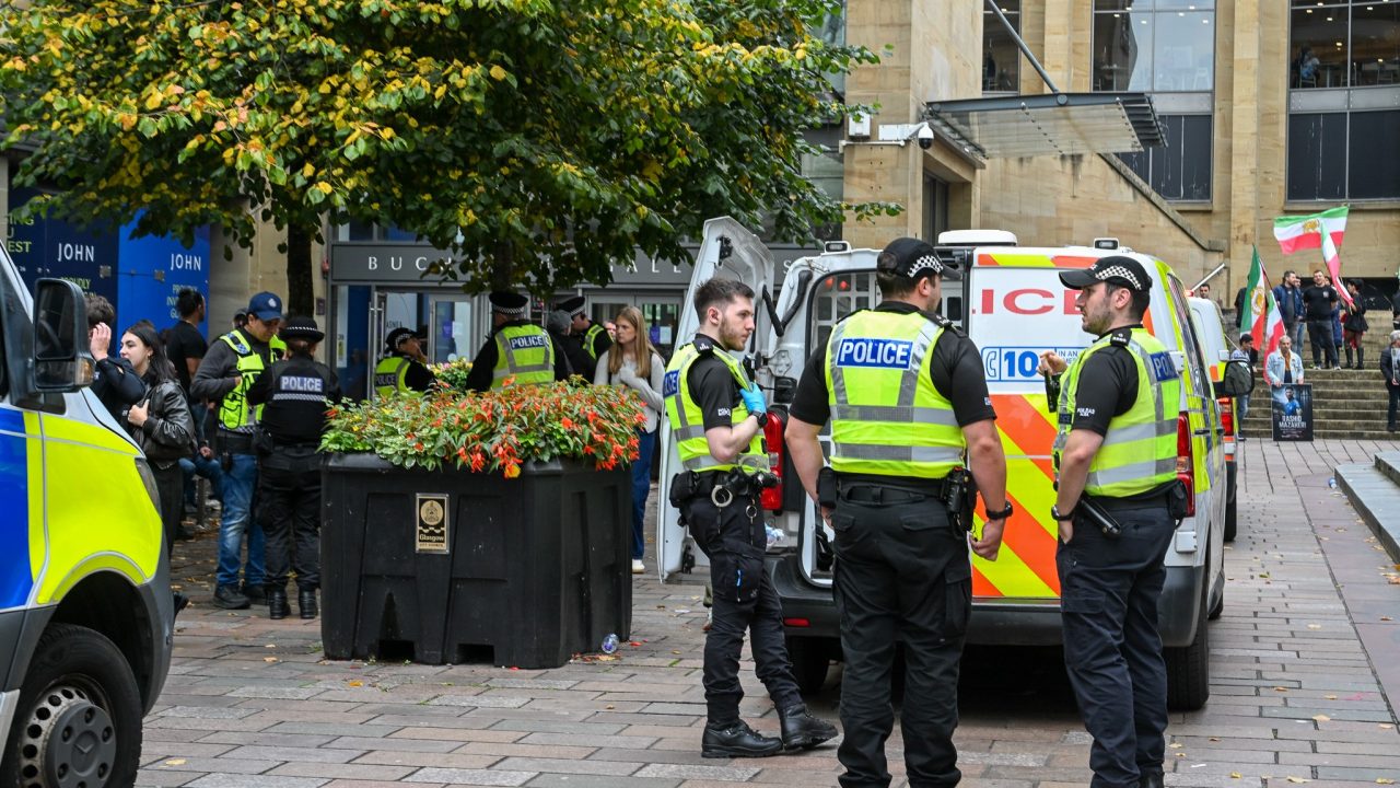 Man arrested following ‘disturbance’ near protest in Glasgow