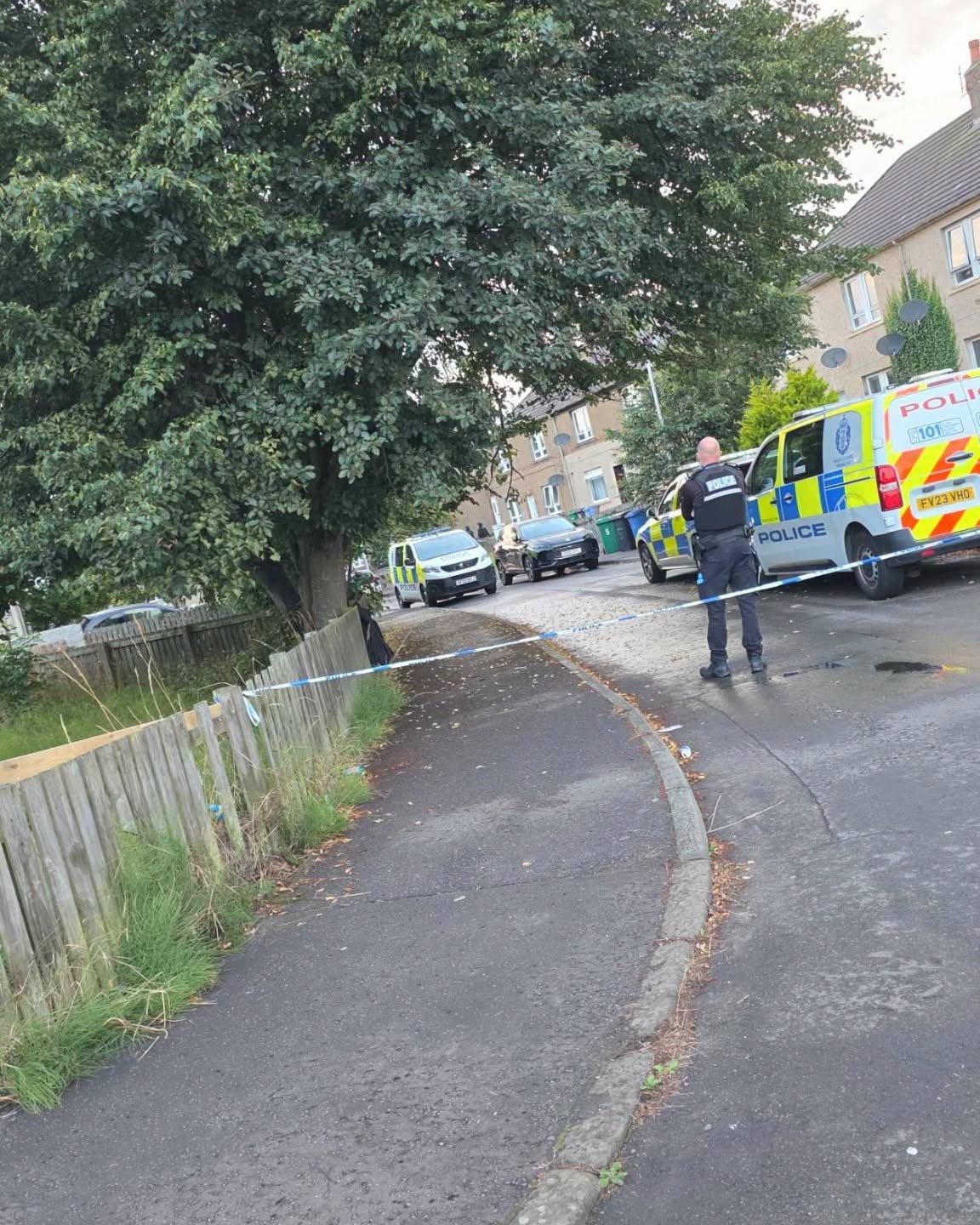 Officers locked down the street