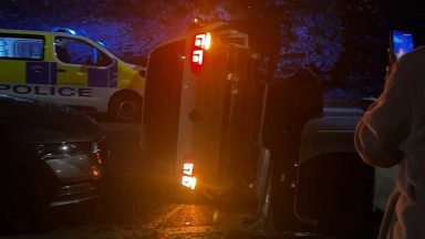 Driver charged after car flips following failed police stop in Cowdenbeath