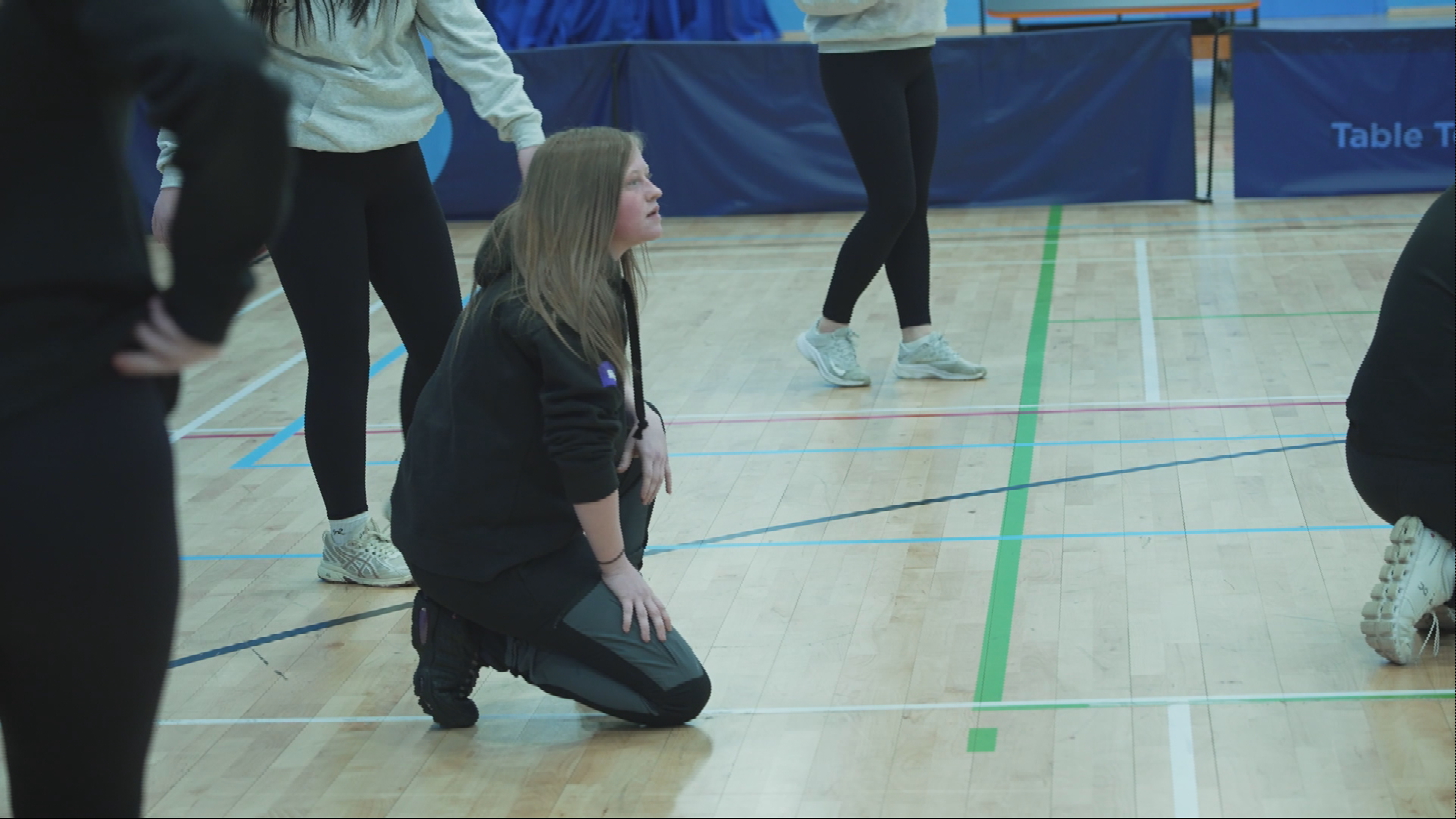 Billie during a dodgeball session