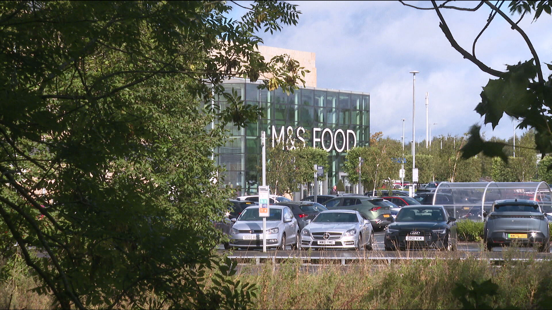 A number of trolleys are being taken from M&S at Silverburn and dumped