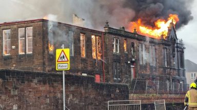 Firefighters tackling huge blaze at former primary school in North Lanarkshire