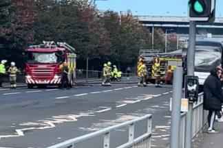 Supporters’ bus with passengers on board catches fire near Celtic Park