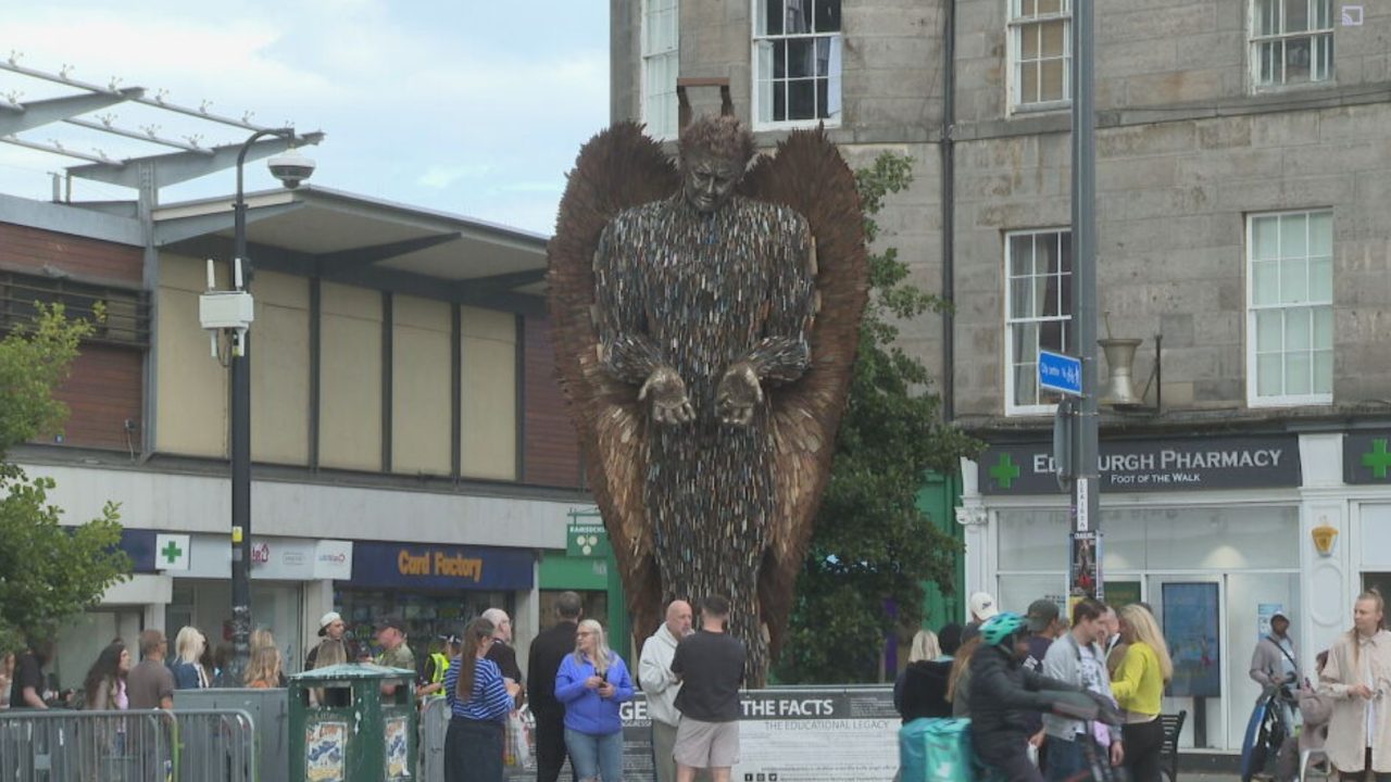 Edinburgh’s Knife Angel described as ‘powerful’ by mum of man stabbed to death