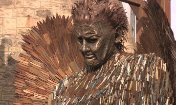 Mum of man stabbed to death ‘sad’ to see Knife Angel leave Edinburgh