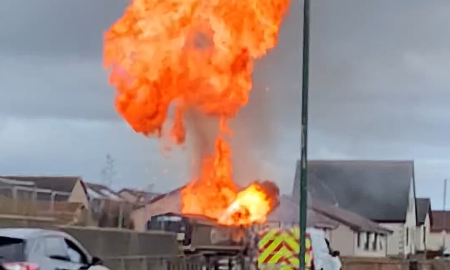 Lorry explodes into flames in Wick