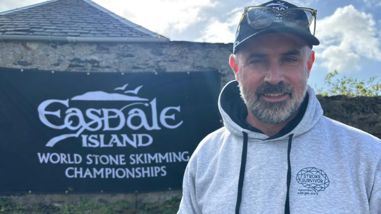 ‘I had a stroke on Teams call, now I’m competing in stone skimming championships’