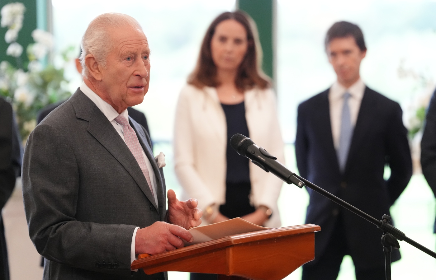 Charles gave a speech on Thursday